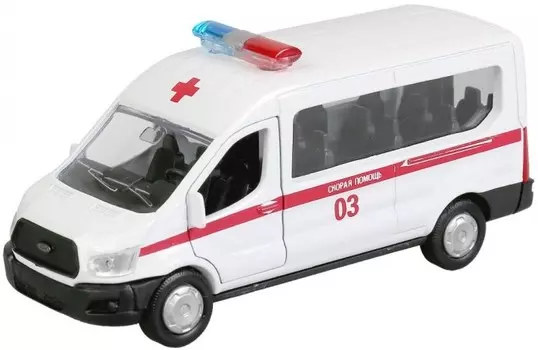 Технопарк Машина металлическая Ford Transit Скорая 12 см