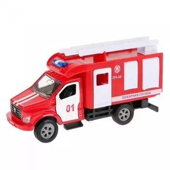 Технопарк Машина металлическая ГАЗ Газон NEXT пожарная машина