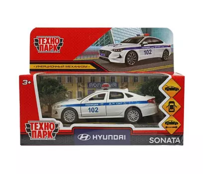 Технопарк Машина металлическая Hyundai Sonata Полиция 12 см