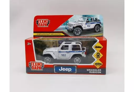 Технопарк Машина металлическая Jeep Wrangler Rubicon Полиция 11 см