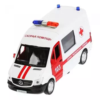 Технопарк Машина металлическая Mercedes-Benz Sprinter Скорая помощь 14 см