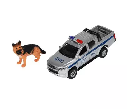 Технопарк Машина металлическая Mitsubishi L200 Pickup Полиция с собакой 13 см