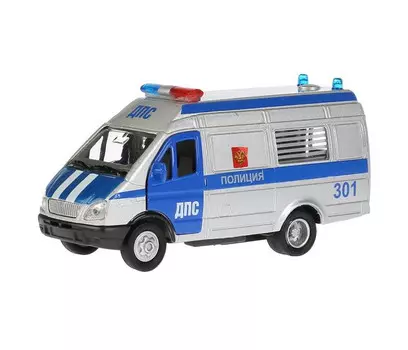 Технопарк Машина металлическая со светом и звуком Газель Полиция 13 см