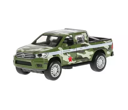 Технопарк Машина металлическая со светом и звуком Toyota hilux камуфляж 12 см