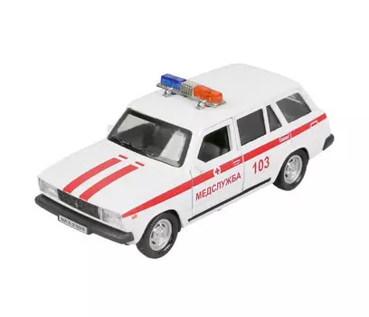 Технопарк Машина металлическая со светом и звуком ВАЗ-2104 Жигули Скорая Помощь 12 см
