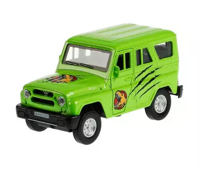 Технопарк Машина металлическая УАЗ Hunter Динозавры 11.5 см