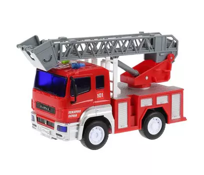 Технопарк Машина со светом и звуком Kamaz Пожарная машина 17 см