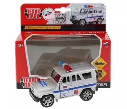 Технопарк Машина Uaz Hunter Полиция инерционная 11,5 см