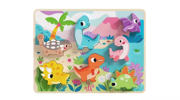 Деревянная игрушка Tooky Toy 3D Пазл Динозавры TH632