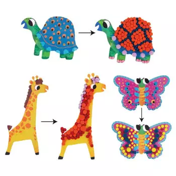 Tooky Toy Набор для творчества Помпоны Животные