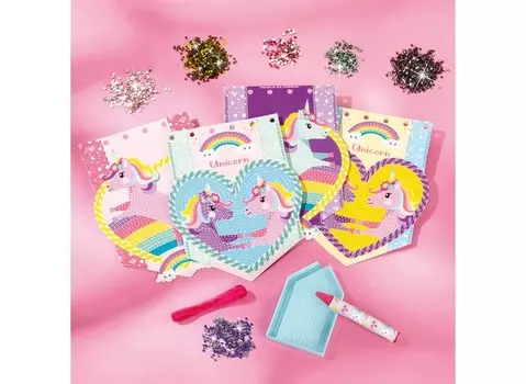 Totum Набор для творчества 2 в 1 Чемоданчик: браслеты с единорогами и украшение открыток