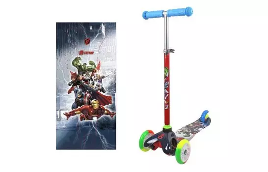 Трехколесный самокат Марвел (Marvel) Кикборд Мстители