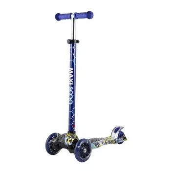 Трехколесный самокат Maxiscoo Junior со светящимися колесами Футбол 2021