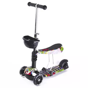 Трехколесный самокат Veld CO 3 в 1 PU со светом 120 мм