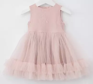 Trendyco kids Платье трикотажное с гипюром ТК562