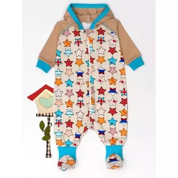 Трия Комбинезон с капюшоном Интерлок Звезды