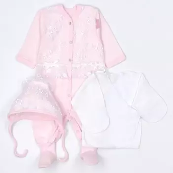 Трия Комплект Интерлок (комбинезон, распашонка, шапочка) Выписка