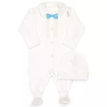 Трия Комплект Интерлок (комбинезон, шапочка) для мальчика Выписка