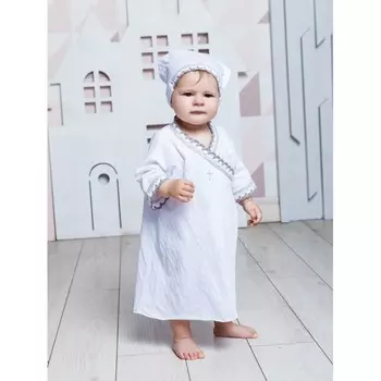 Трия Комплект (рубашечка, косынка) Кулирка Крещение