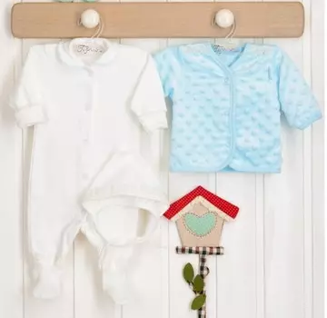 Трия Комплект Вельбоа интерлок (жакет, комбинезон, чепчик) Выписка