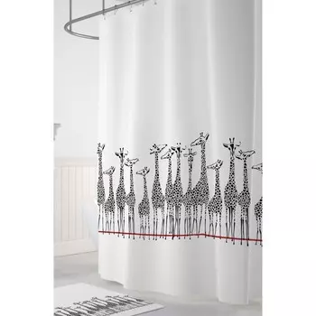 Tropikhome Шторы для ванн полиэстер Digital Printed Giraffe 180х200 см