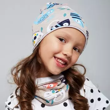 Tuot Шапка двухслойная Хамелеоны со снудом