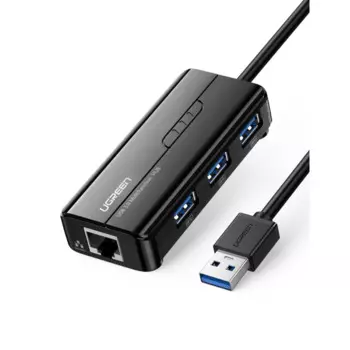 Ugreen USB концентратор 4 в 1 (хаб), 3 x USB 3.0, RJ45 20265