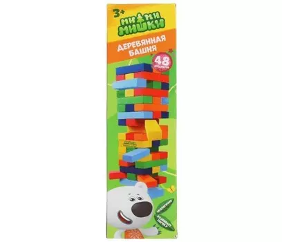 Умные игры Настольная игра Девевянная башня Ми-ми-мишки