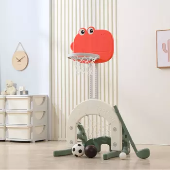 UNIX Kids Баскетбольная стойка и хоккейные ворота UNIX Kids Dino (2 in 1)