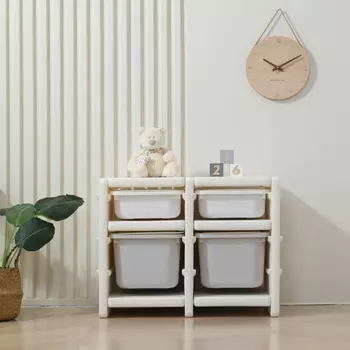 UNIX Kids Стеллаж для игрушек UNIX Kids Grey (4 ящика)