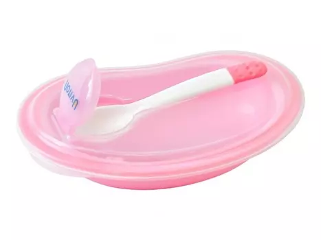 Uviton Тарелочка с ложкой и крышечкой