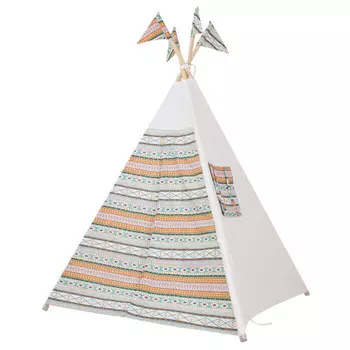 VamVigvam Большой вигвам Aztec с окном и карманом + флажки 130x130