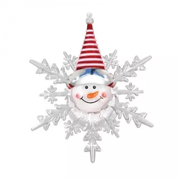 Vegas Фигурка новогодняя на присоске Снеговик светящаяся 12 см