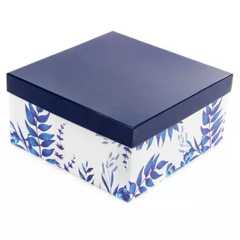 Veld CO Коробка квадратная Гжель 2 25,5х25,5х13 см
