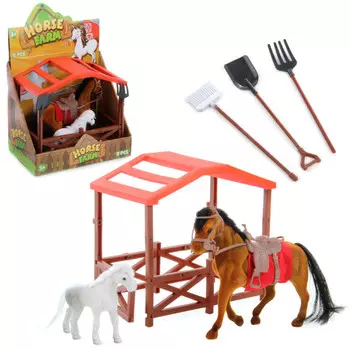 Veld CO Набор 2 лошадки со стойлом 117972