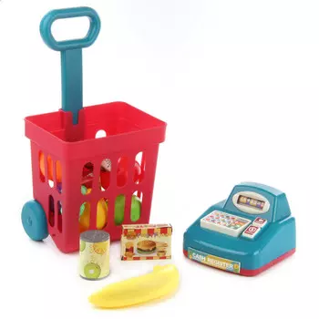 Veld CO Тележка для игры в супермаркет с продуктами и кассой