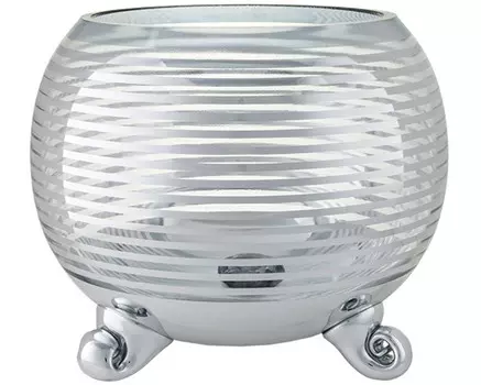 Вещицы Декоративная ваза-подсвечник из стекла с cеребряным напылением