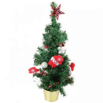 Веселый хоровод Ель декоративная с украшениями 60 см