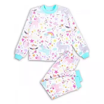 Веселый малыш Пижама для девочки Единорожка