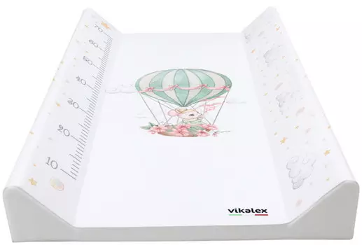 Vikalex Пеленальная доска №3 с ростомером Облачный Цирк Мышка 79х45х10 см