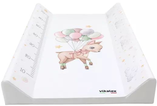 Vikalex Пеленальная доска №3 с ростомером Облачный Цирк Олененок 79х45х10 см