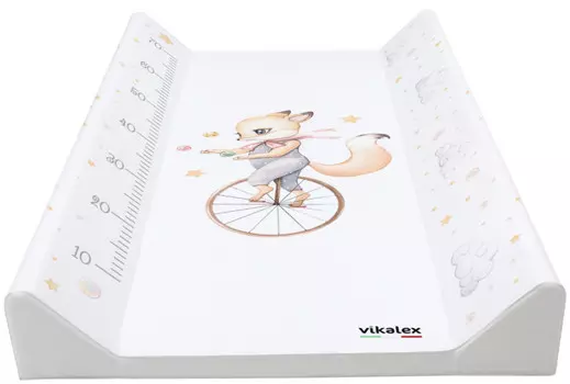 Vikalex Пеленальная доска №3 с ростомером Облачный Цирк Лисичка 79х45х10 см