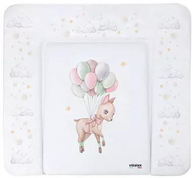 Vikalex Пеленальный матрасик №2 Облачный Цирк Олененок 80х71х3 см