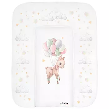 Vikalex Пеленальный матрасик №2 Облачный Цирк Олененок 71х58х3 см