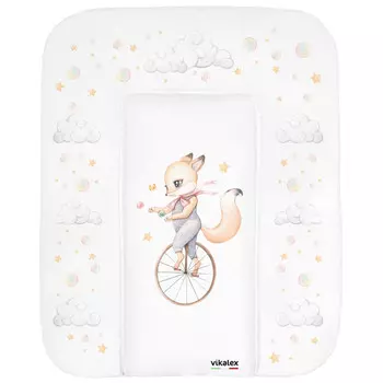 Vikalex Пеленальный матрасик №2 Облачный Цирк Лисичка 71х58х3 см