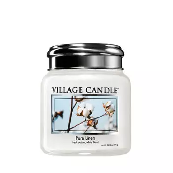 Village Candle Ароматическая свеча маленькая Хлопок и Лен