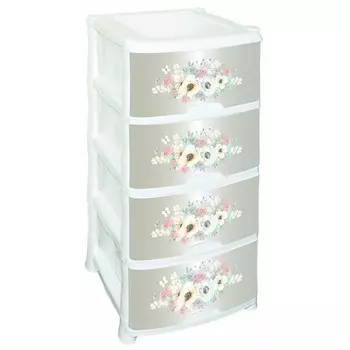 Виолет Комод 4х-секционный с декором Акварель