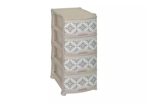 Виолет Комод 4х-секционный с декором Мозаика