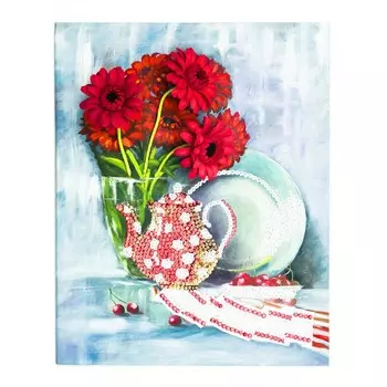 Волшебная мастерская Мозаика из пайеток на холсте Герберы