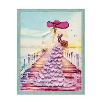 Волшебная мастерская Мозаика на холсте Клематисы Незнакомка